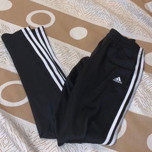 Adidas black and white striped joggers